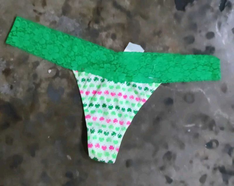 Green Lace Thong Panty sez XxL