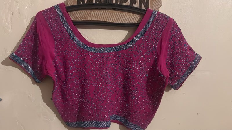 Embellished Vintage Pink Ethnic Blouse