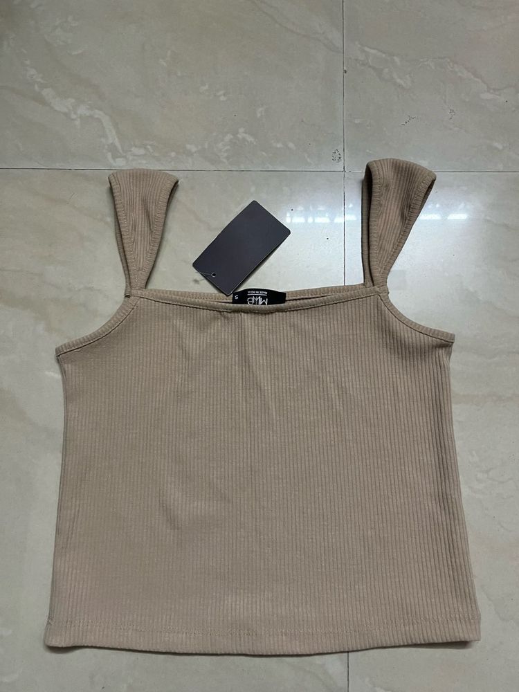 Beautiful beige and tan colour crop top