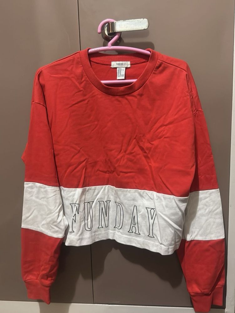 Forever 21 FunDay Red Crop Top