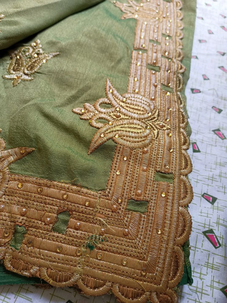 Olive Green Saree