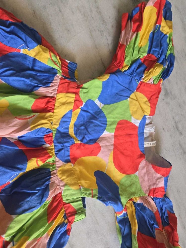 Vibrant Abstract Print Mini Dress