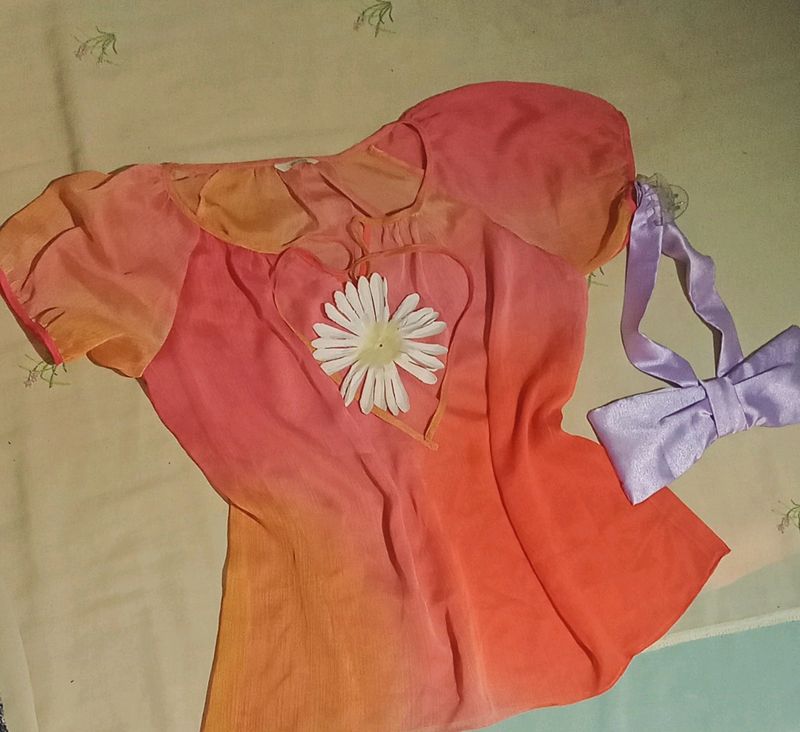 Sheer Tie Dye Korean Top