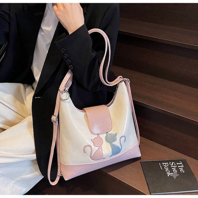 Cute Cat Design Shoulder Bag