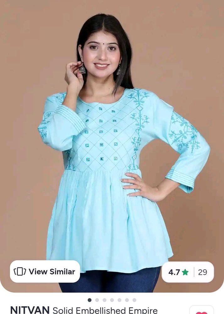 Light Blue Embellished Kurta