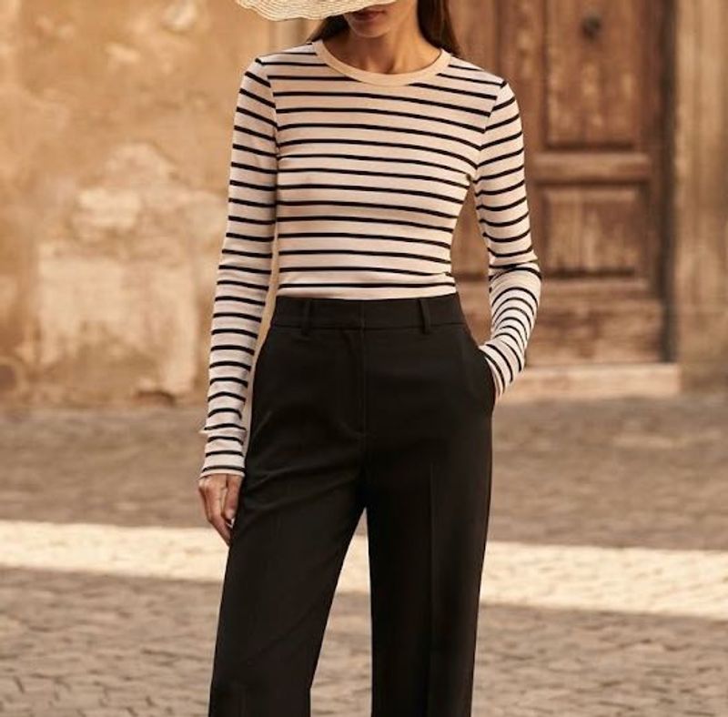 H&amp;M Ribbed Jersey stripped Top