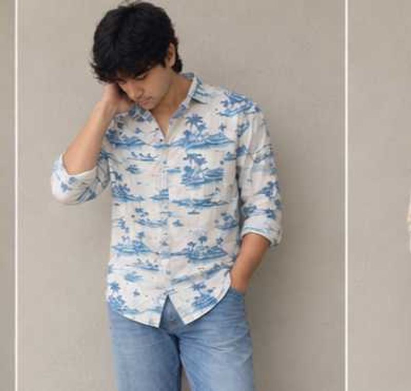 Men's Hawaiian Print Short Sleeve Shirt