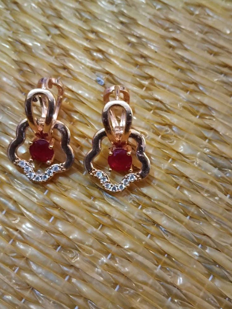 Ruby &amp; Crystal Drop Earrings