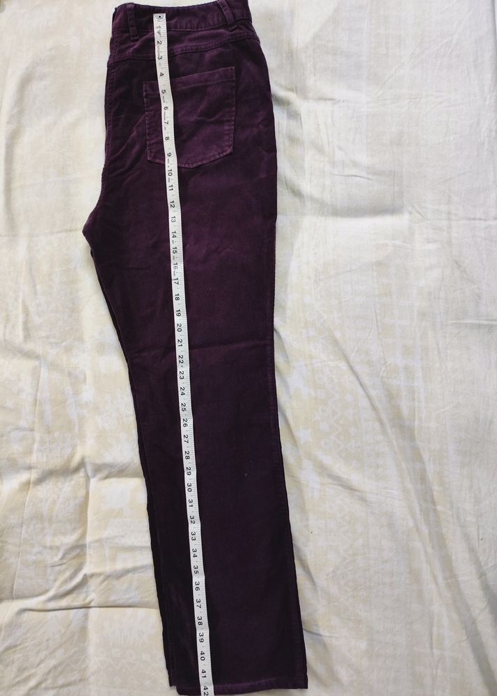 Marks and Spencers Purple Corduroy Trousers