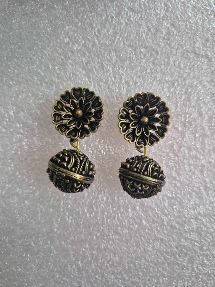 Customized Antique Gold Jhumka Earrings - Unused