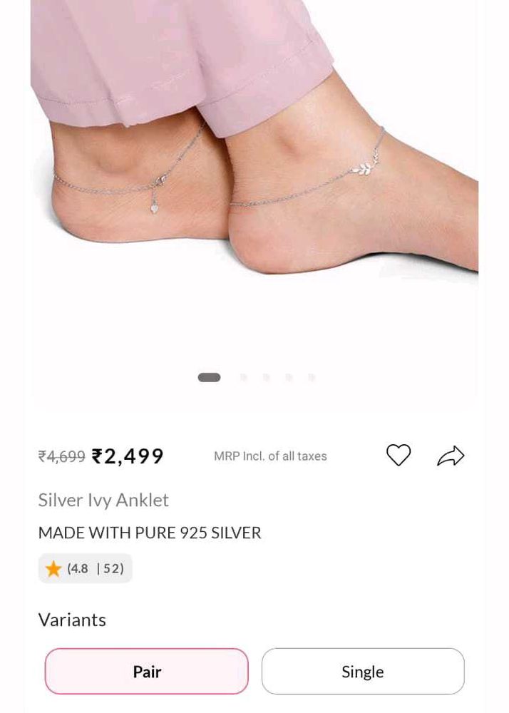 giva 925 silver anklet