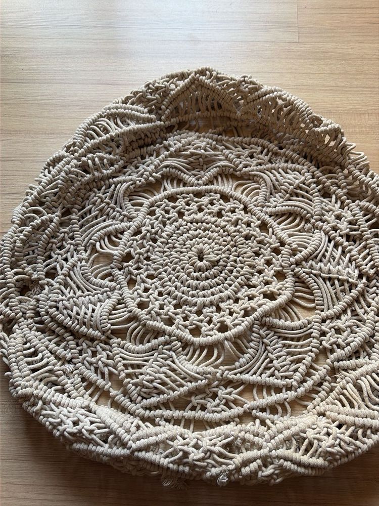 Boho Macrame cushion or stool cover