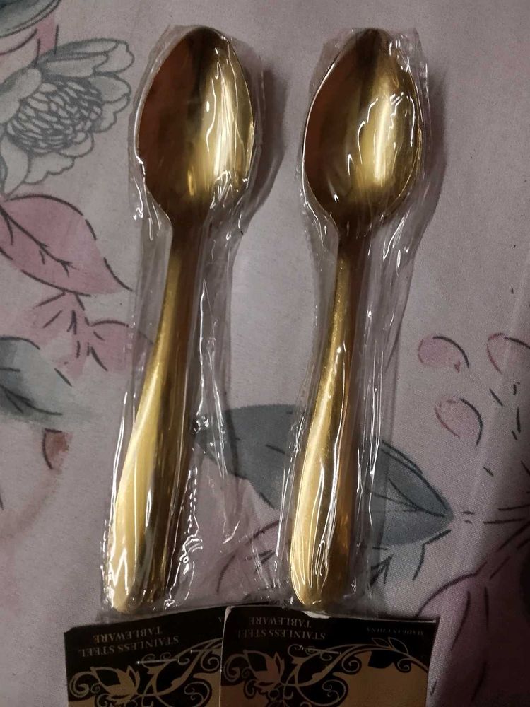 12 Golden Polish Spoons