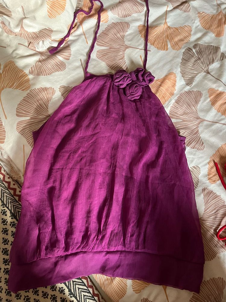 Y2K Fuchsia Halter Top