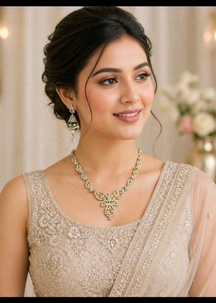 Elegant Diamond Necklace and Earring Set