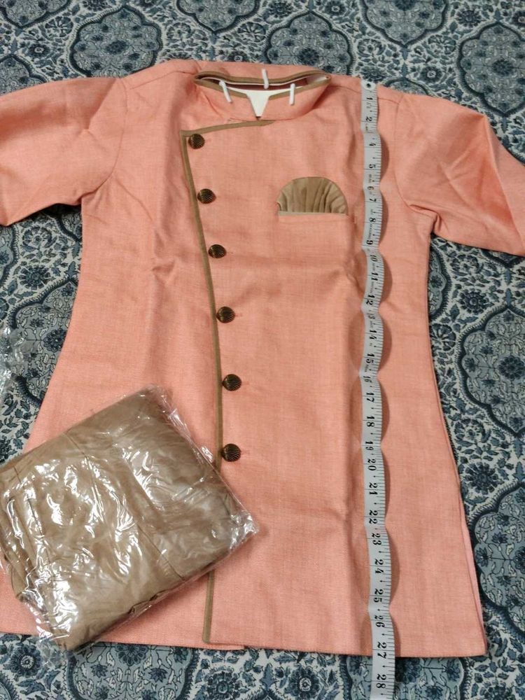 Brand new Stylish Peach Sherwani Set for Boys