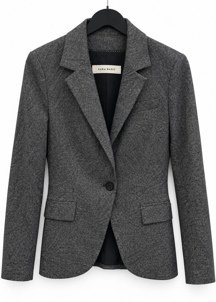 Women's Gray Textured Blazer