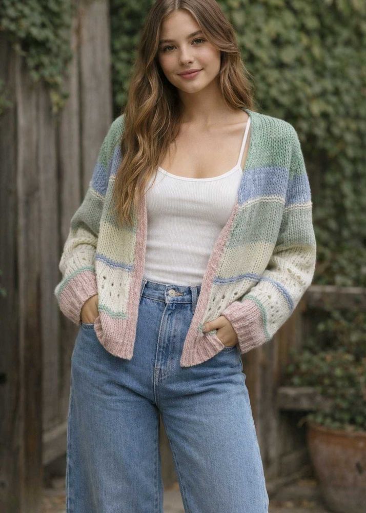 Cozy Striped Knit Cardigan