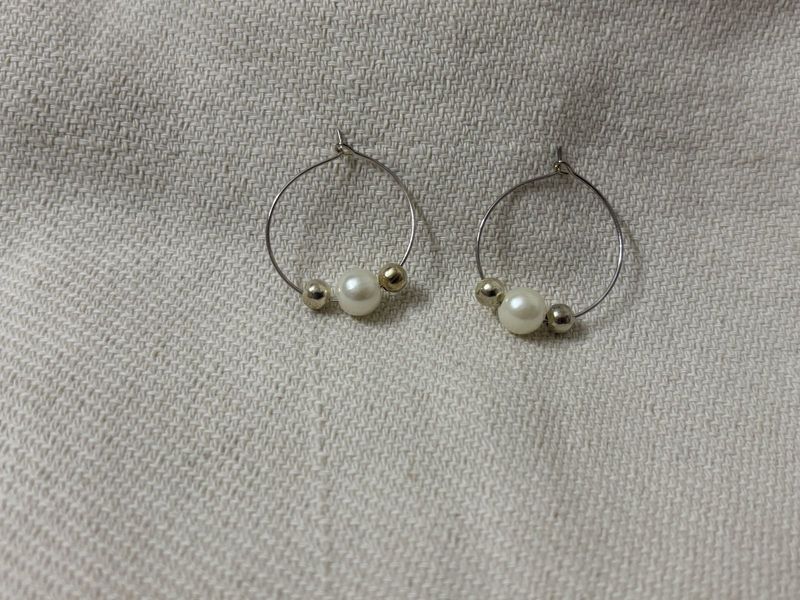Pearl Embellished Hoops/ Danglers