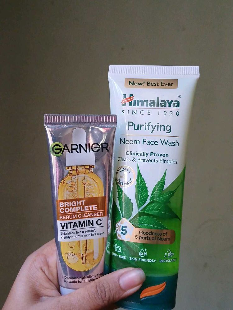 Garnier &amp; Himalaya Face Wash Set testers.