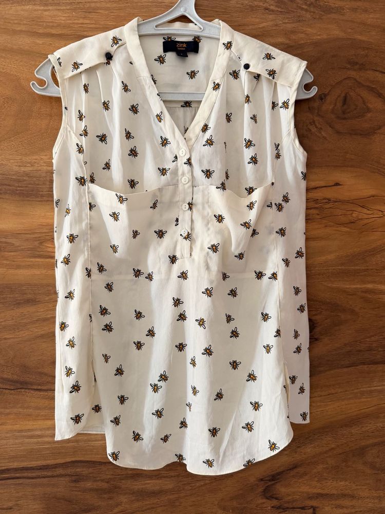 Women's Bee Print Sleeveless Top