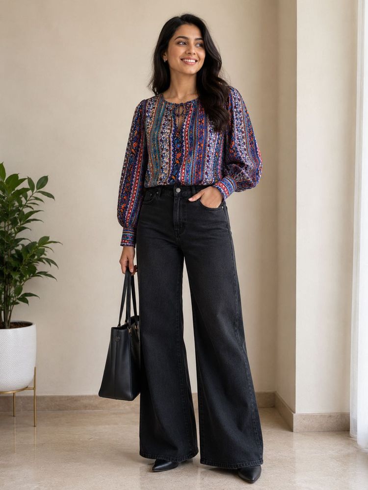 Multicolour peplum top