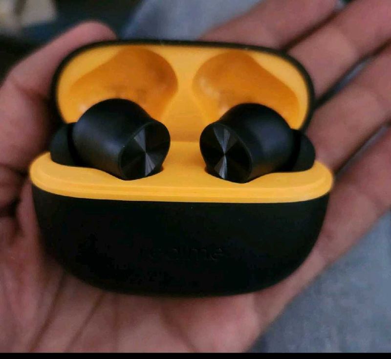 Stylish Black &amp; Yellow True Wireless Earbuds