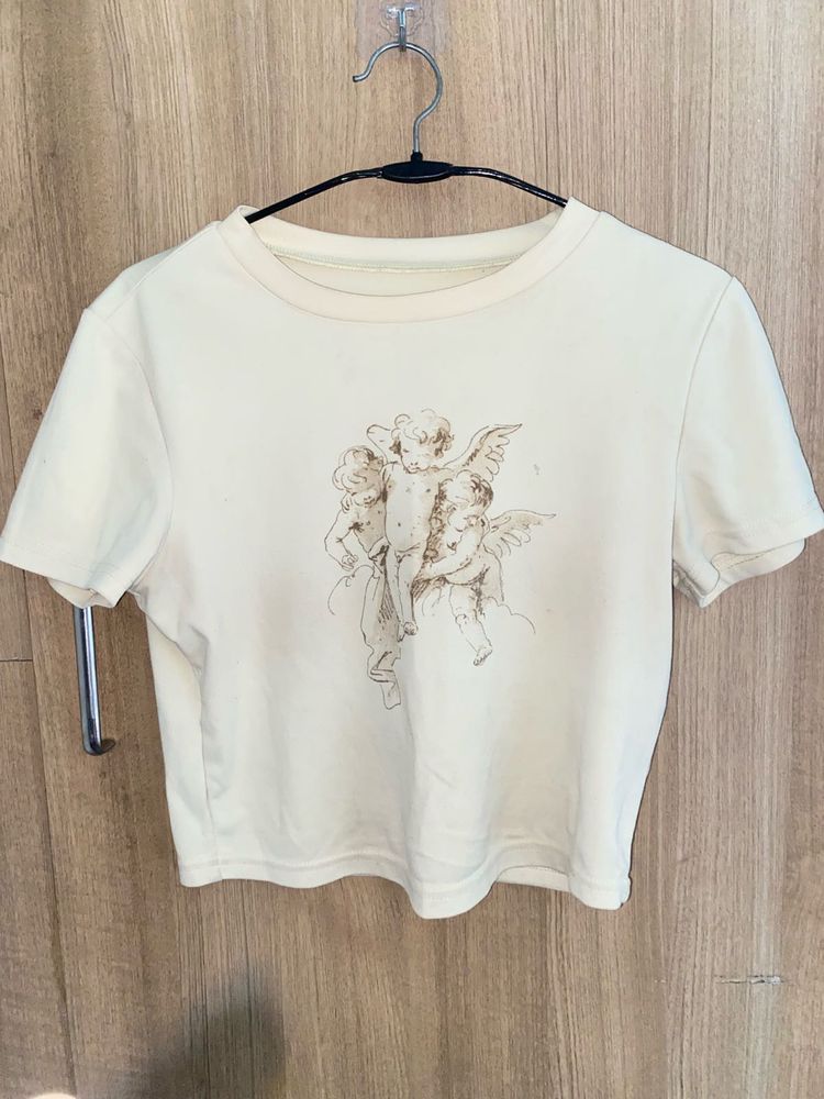 Cream Cherub Graphic Tee