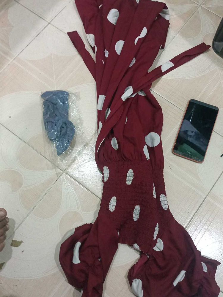 Maroon Polka Dot Dress