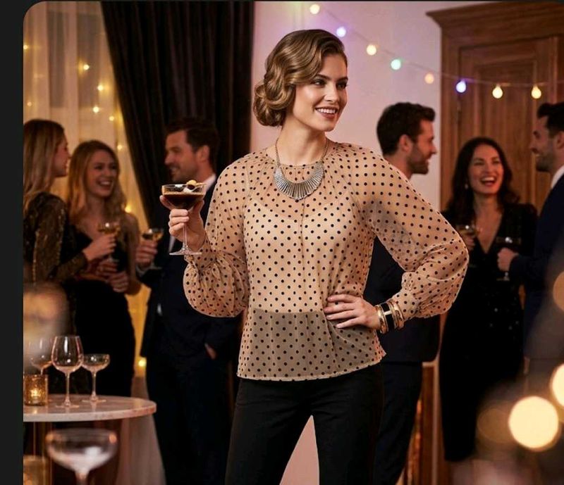 Sheer Polka Dot Blouse