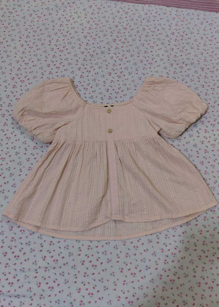 Puff Sleeve Square Neck Top