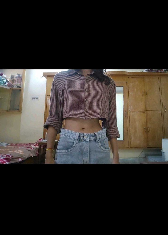 Striped Cropped Shirt