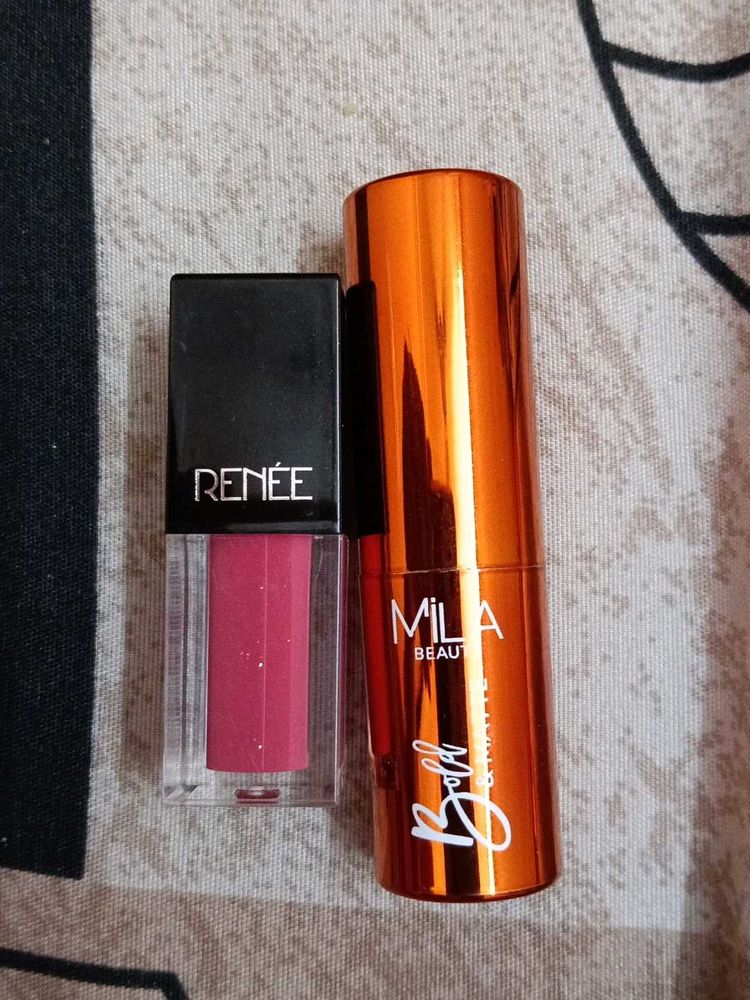 renee liquid lipstick and MILA beauty