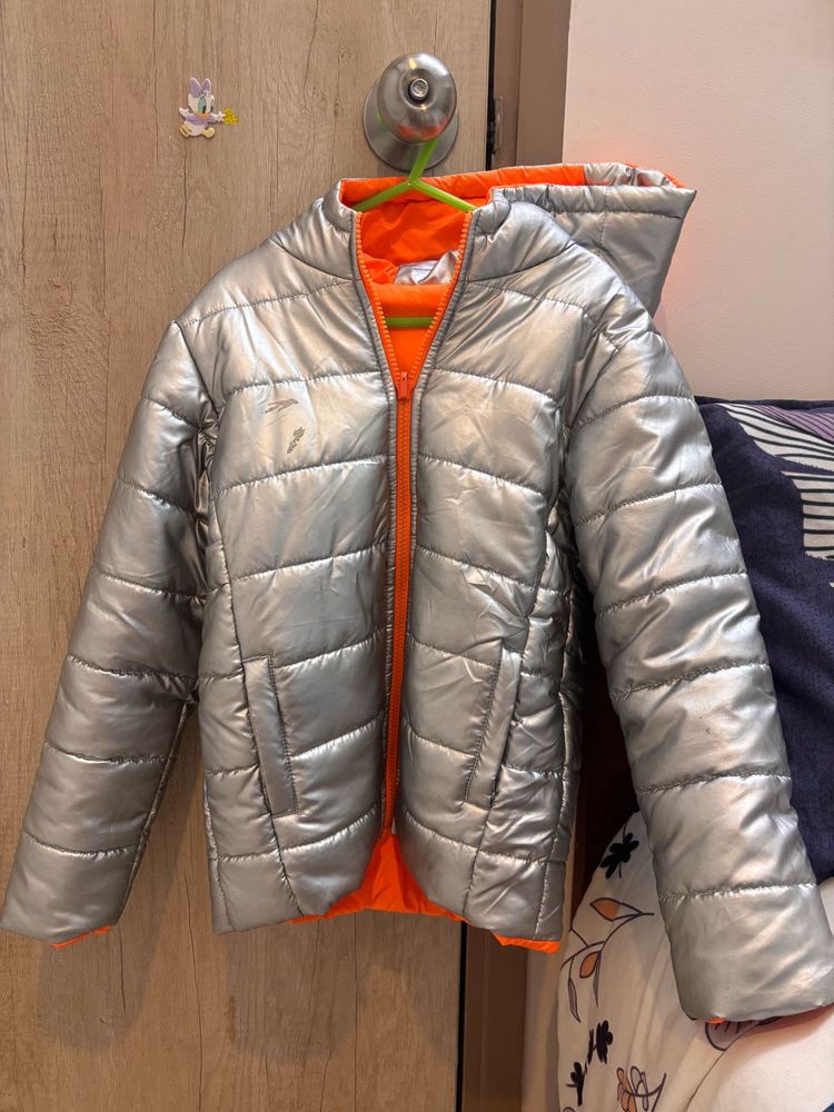 Reversible silver &amp; orange Puffer Jacket