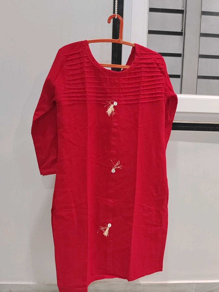 Vibrant Red Kurta