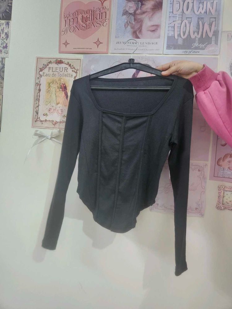 Long Sleeve Corset Top