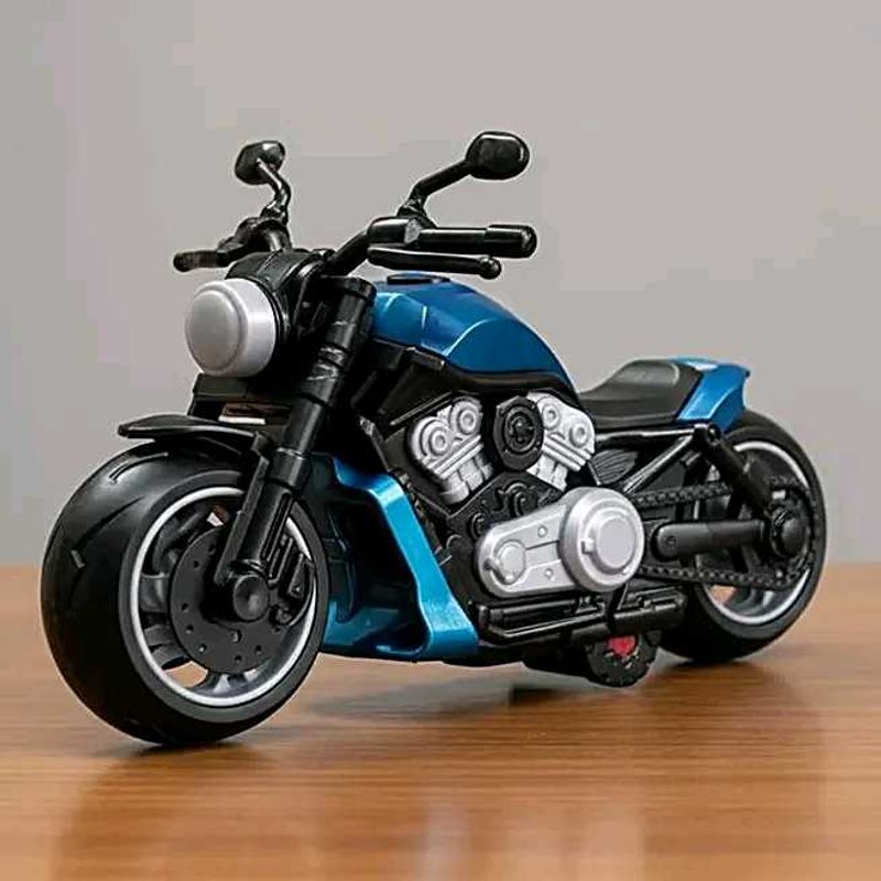 Blue Die-Cast Motorcycle Model