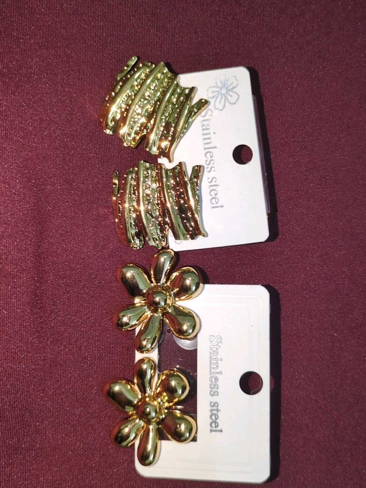 Elegant Gold Earrings Set