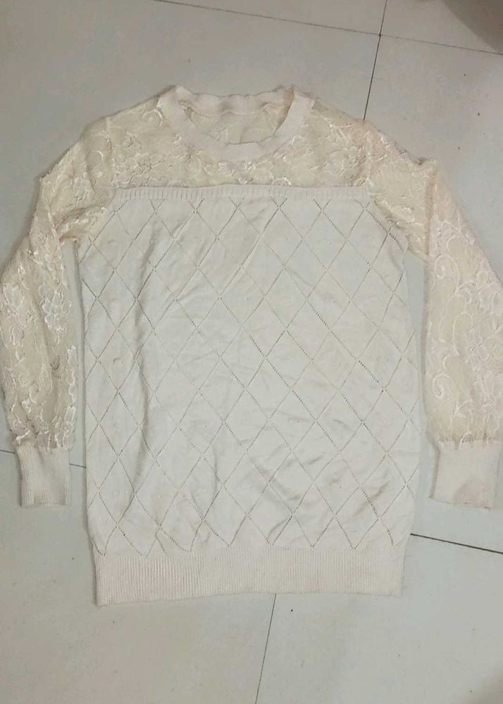 Y2k lace knit top