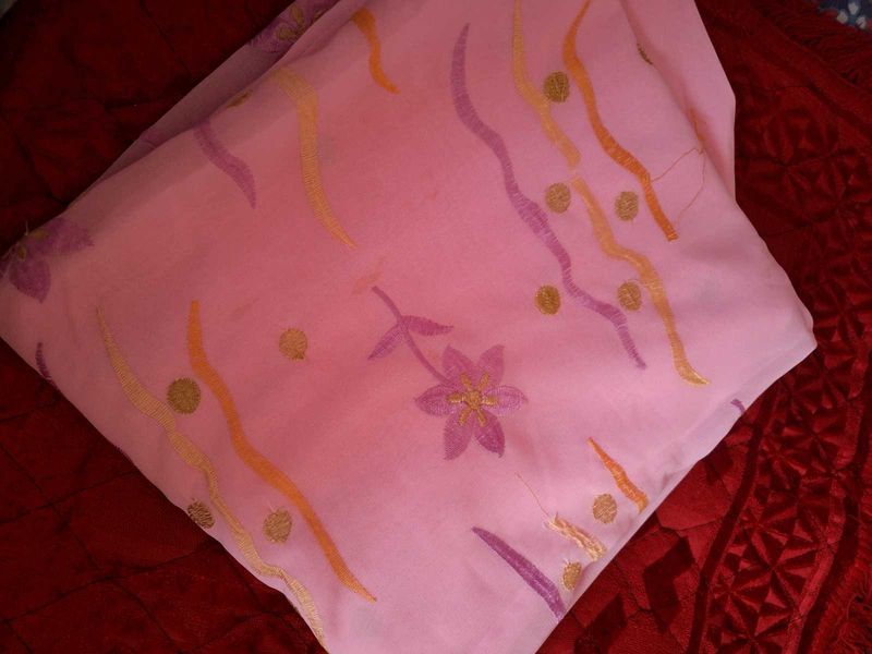 Beautiful Pink saree with Floral Design