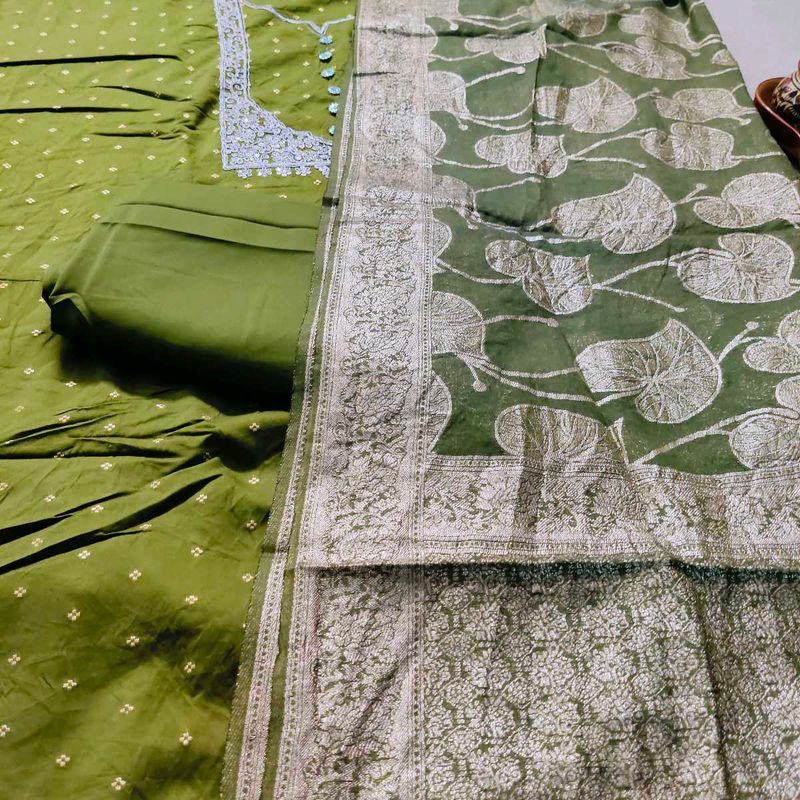 Jaam Cotton Suit , dress material with Banarasi Du