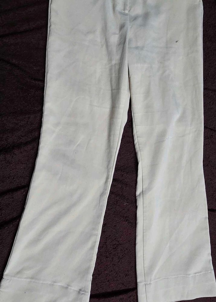 Beige Bootcut Pants