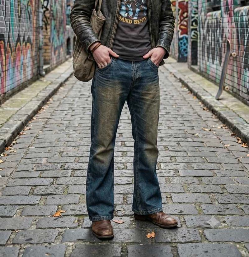Men's Distressed Flare Jeans