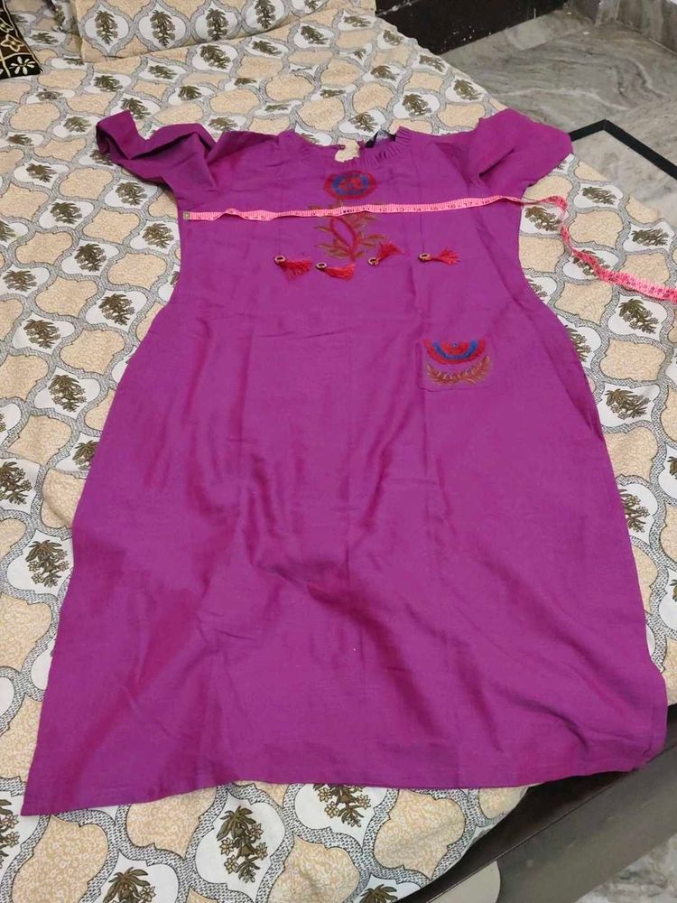 Stylish Purple Kurta with Tassels