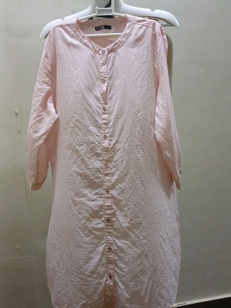 Pink Button-Down Tunic