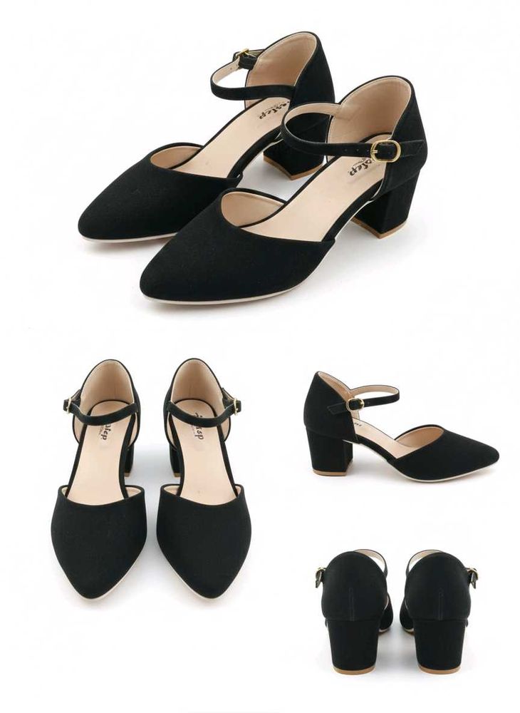 Elegant Black Ankle Strap Flats