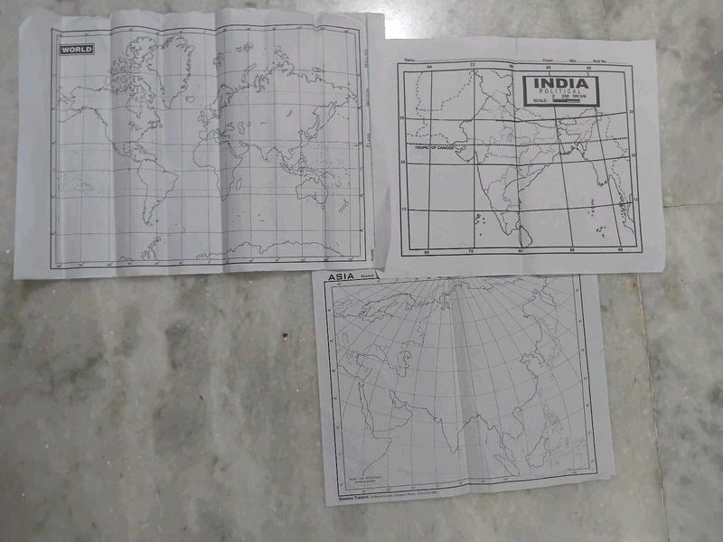 World, Asia and India Maps - Geography Set
