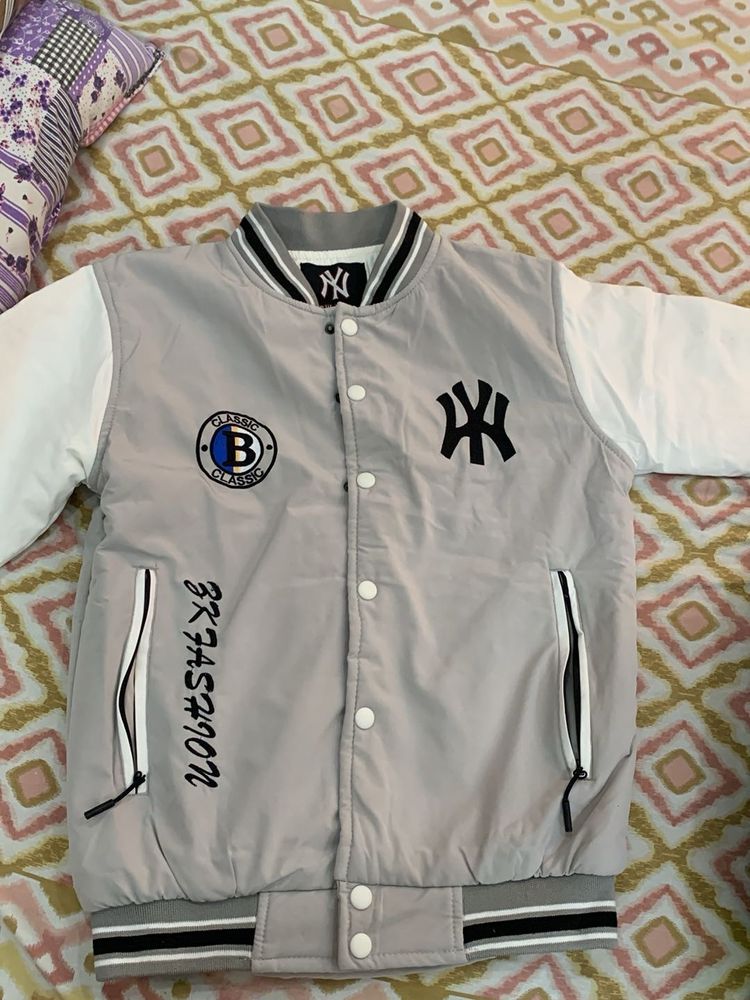 Stylish Grey Bomber Jacket