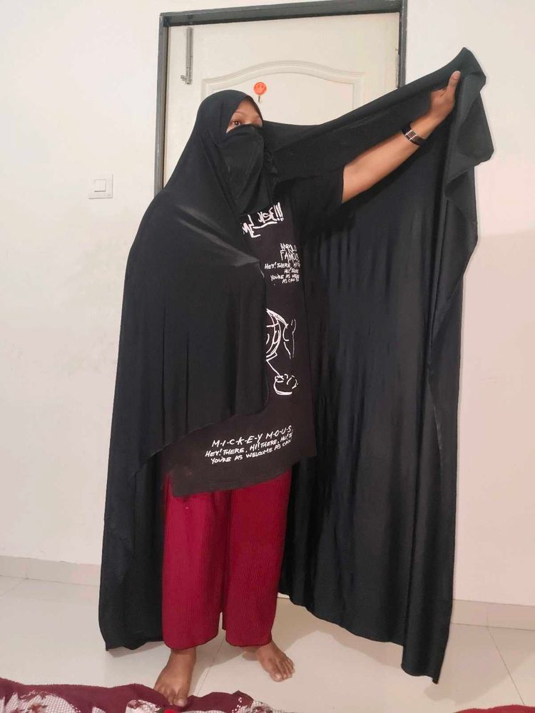 Elegant Black Abaya Gown Irani Chader