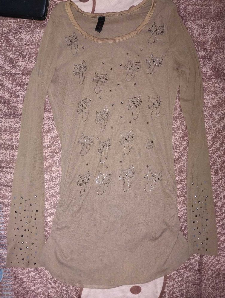 Cute Cat Embellished y2k Top